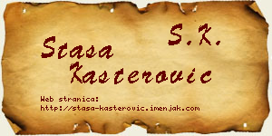Staša Kašterović vizit kartica